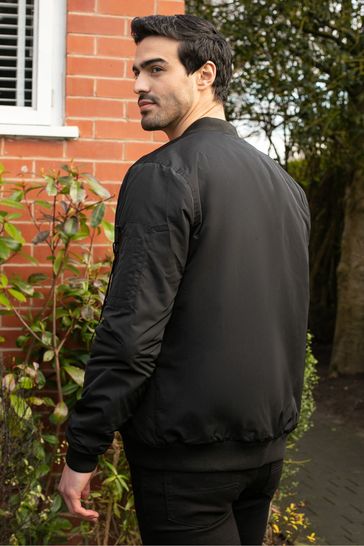 Buy Threadbare Black Lightweight Bomber Jacket from Next Luxembourg