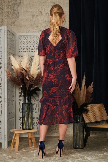 Hope and ivy red peplum top dress