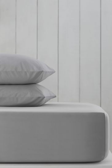 2 Pack Silver Cotton Rich Deep Fitted Sheet