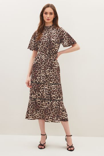 Leopard print zip dress 2025