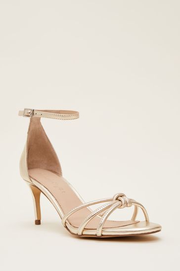 Metallic barely there heels online