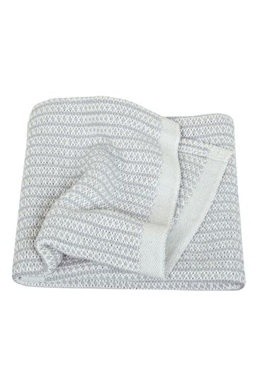 JoJo Maman Bébé Grey Woven Cotton Cellular Blanket