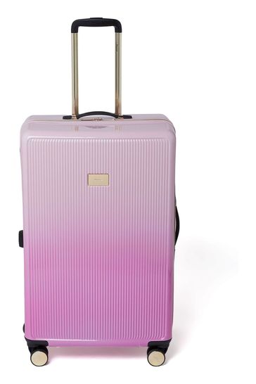 Dune London Pink Dip Dye Olive Large Suitcase