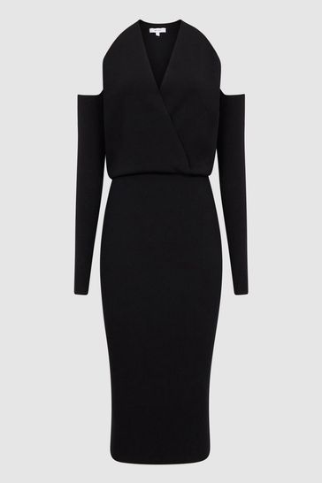Buy Reiss Black Raina Halter Knitted Bodycon Dress from Next Bahrain