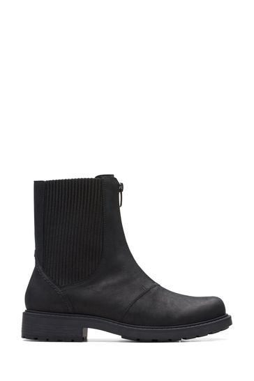 Clarks Black Leather Orinoco 2 Up Boots