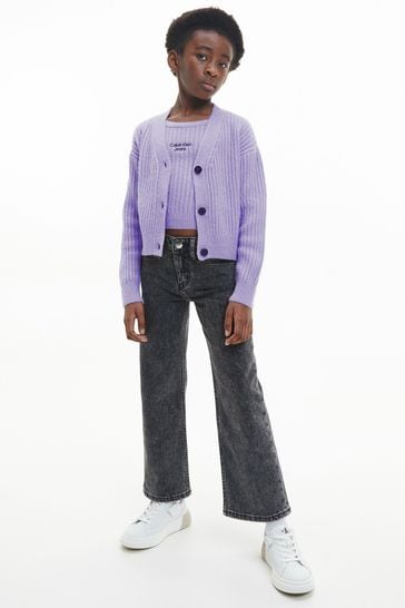Calvin Klein Jeans Girls Purple Super Soft Cardigan