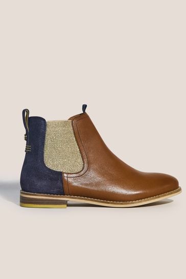 White Stuff Natural Flora Suede Chelsea Boots