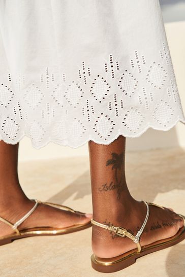 White cotton midi skirt sales