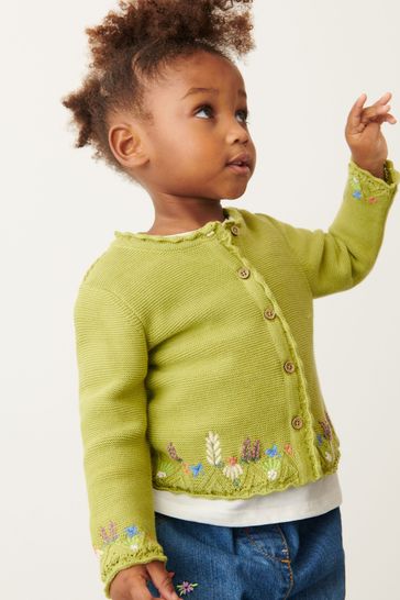 Green floral cardigan store