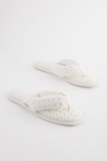 White outlet waffle slippers