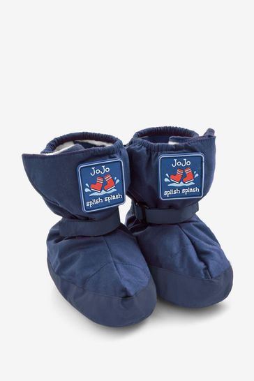 JoJo Maman Bébé Navy Waterproof Fleece Lined Baby Booties