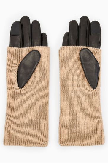 Buy AllSaints Cream Zoya Cuff Gloves from Next Malta