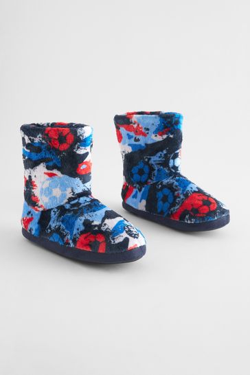 Buy Red Blue Warm Lined Slipper Boots from Next Belgium