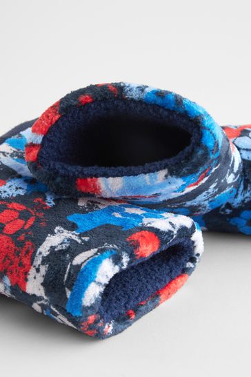 Buy Red Blue Warm Lined Slipper Boots from Next Luxembourg