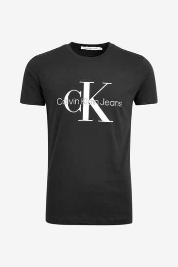 Buy Calvin Klein Black USA Logo T-Shirt Next Slim from