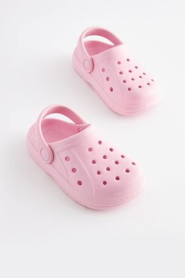 Pink Clogs With Ankle Strap