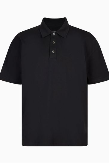 All black polo t shirt best sale