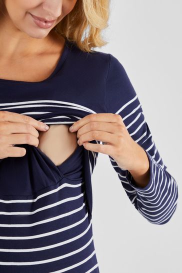 Buy JoJo Maman Bebe Navy White Stripe Breton Stripe Nursing Top from Next Bahrain