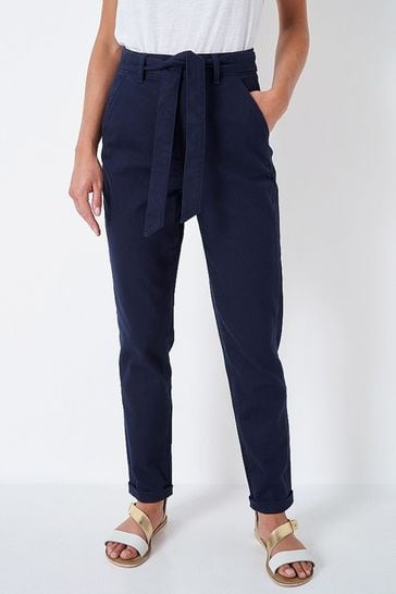 Crew Clothing Company Blue Cotton Casual Trousers