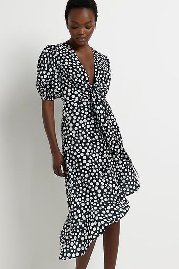 River island wrap midi dress online
