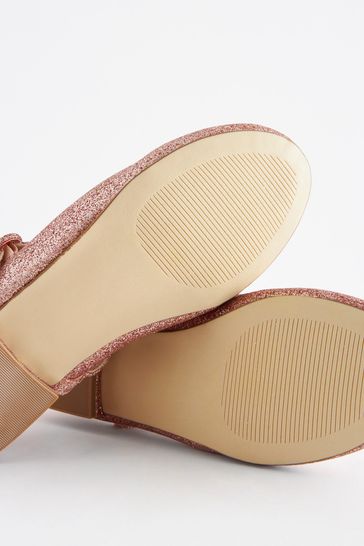 Pink Glitter Wide Fit G Mary Jane Occasion Shoes