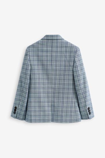 Blue and white checkered jacket outlet