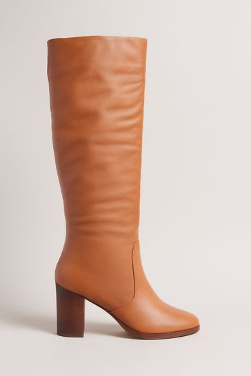 Ted Baker Shannie Heeled Knee High Brown Leather Boots