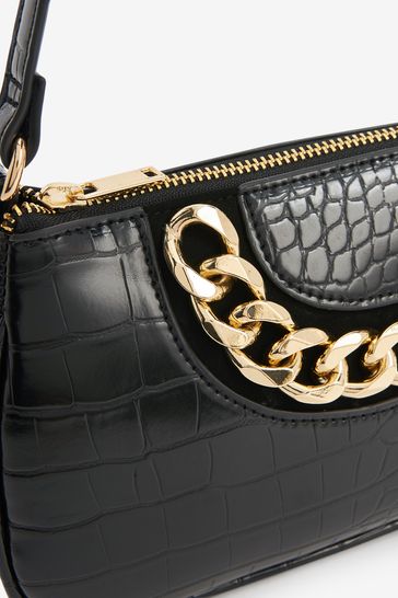 Buy Black Small Chain Detail Shoulder Bag from Next Luxembourg