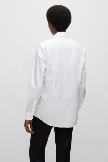 Boss white shirt slim fit best sale