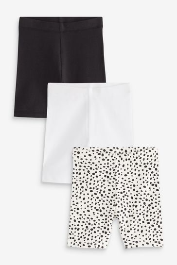 Pack de 3 pantalones cortos de ciclismo en negro/blanco (3 meses-7 años)