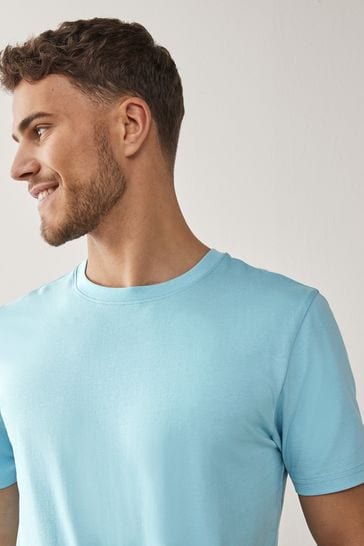 Buy Light Blue Essential Crew Neck T-Shirt from Next Germany