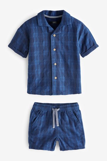Blue online checkered shorts