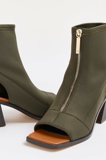 Buy River Island Khaki Green Open Tie Boots from Next Ireland