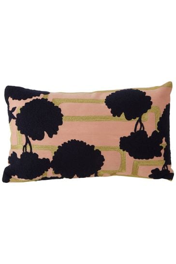 Fifty Five South Pink Embroidered Cushion