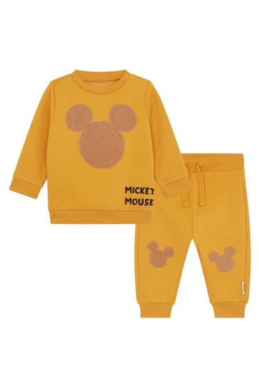 F&F Yellow Mickey Mouse Sweatshirt And Jogger Set