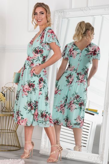 Jolie moi duck egg blue lace dress online