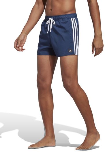 adidas Navy Performance 3-Stripes CLX Very-Short-Length Swim Shorts