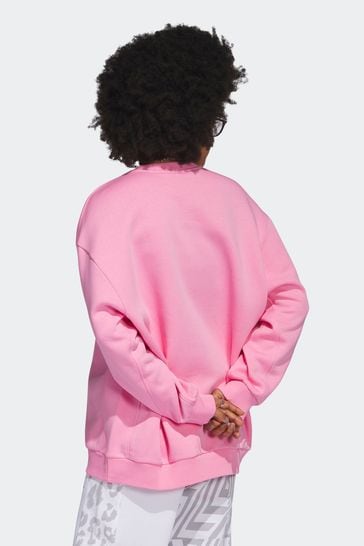 Adidas pink top oversized sweatshirt