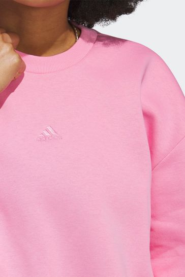 Adidas pink oversized sweatshirt clearance