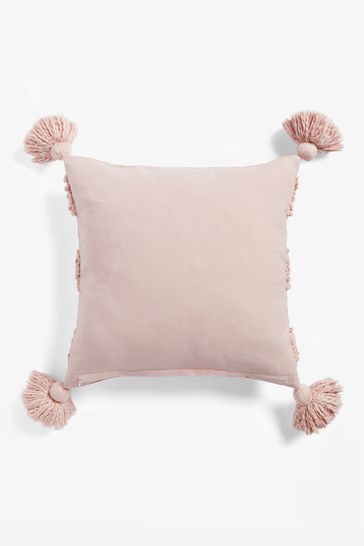 Blush pink store pom pom cushion