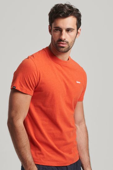 Superdry Orange Organic Cotton Micro Embroidered T-Shirt