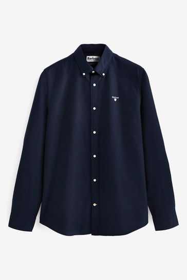 Barbour Navy Blue Oxtown Classic Oxford Long Sleeve Cotton Shirt