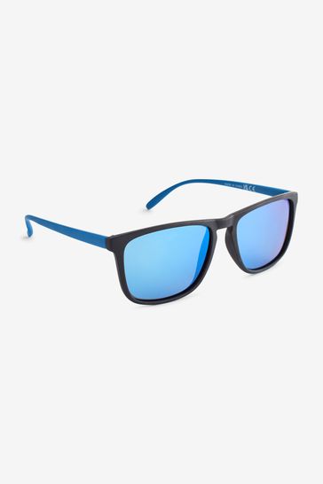 Blue frame polarized shop sunglasses