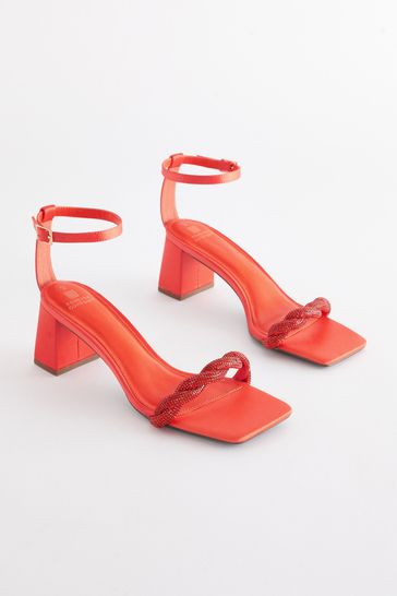 Orange Regular/Wide Fit Forever Comfort® Twist Jewel Block Heel Sandals