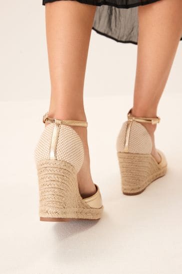 Buy Gold Forever Comfort Closed Toe High Wedges from Next Ireland