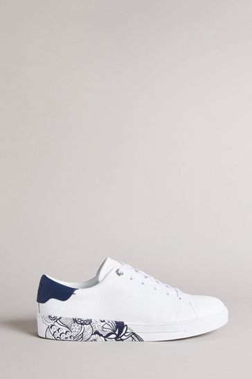 Ted Baker White Vemmy Retro Swirl Leather Sneakers
