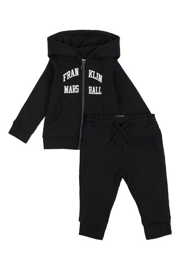 Franklin & Marshall Black Vintage Arch Zip Through And Joggers Set