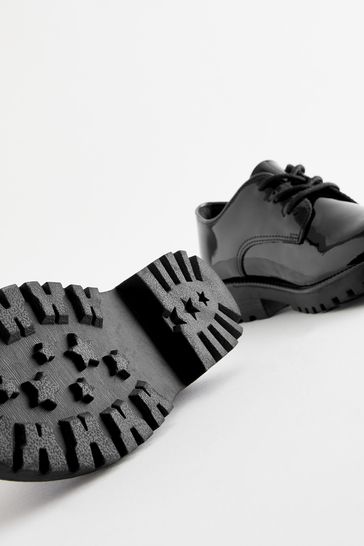 Black patent lace up shoes best sale