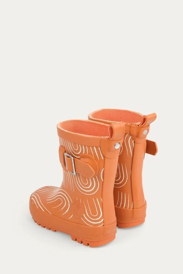 Orange discount rain boots