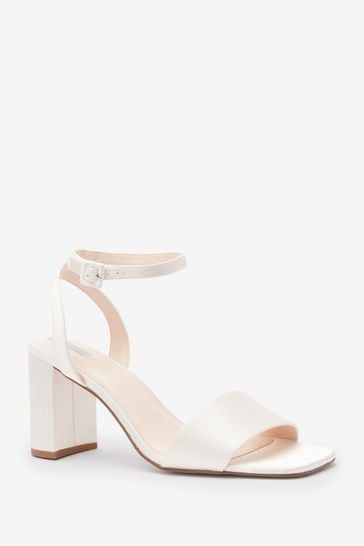 Women Point Toe Chunky Heeled Pumps, Elegant White Ankle Strap Pumps | SHEIN